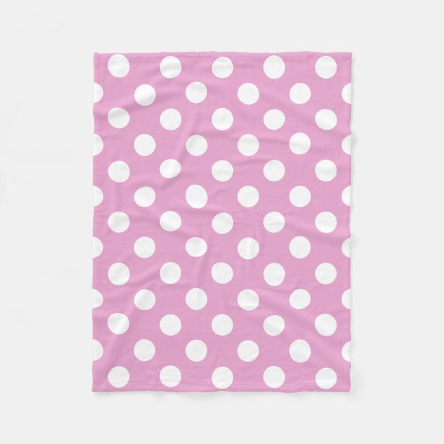 White polka dots på blekens rosa fleecefilt (Framsidan)