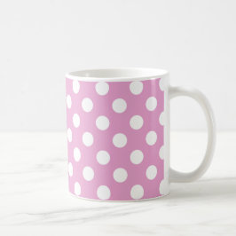 White polka dots på blekens rosa kaffemugg