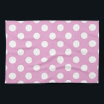 White polka dots på blekens rosa kökshandduk<br><div class="desc">White polka dots på blekens rosa</div>