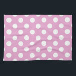 White polka dots på blekens rosa kökshandduk<br><div class="desc">White polka dots på blekens rosa</div>