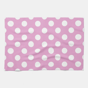 White polka dots på blekens rosa kökshandduk