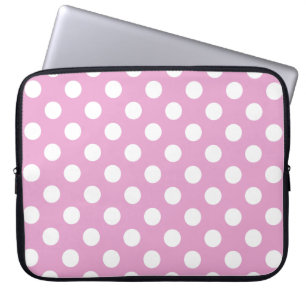 White polka dots på blekens rosa laptop fodral