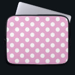 White polka dots på blekens rosa laptop fodral<br><div class="desc">White polka dots på blekens rosa</div>