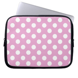 White polka dots på blekens rosa laptop fodral