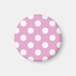 White polka dots på blekens rosa magnet