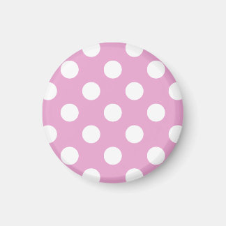 White polka dots på blekens rosa magnet