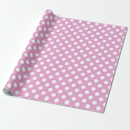 White polka dots på blekens rosa presentpapper