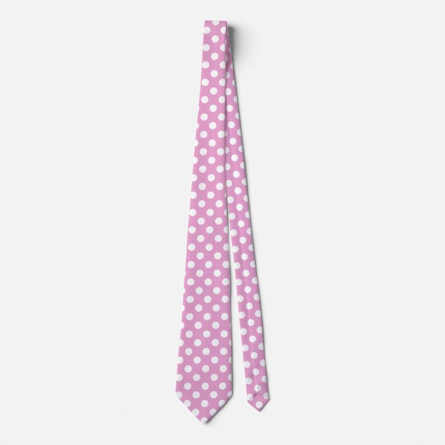 White polka dots på blekens rosa slips (Framsida)