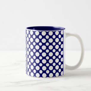White Polka dots på Blue Coffee Mugg