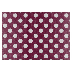 White polka dots på burgundy