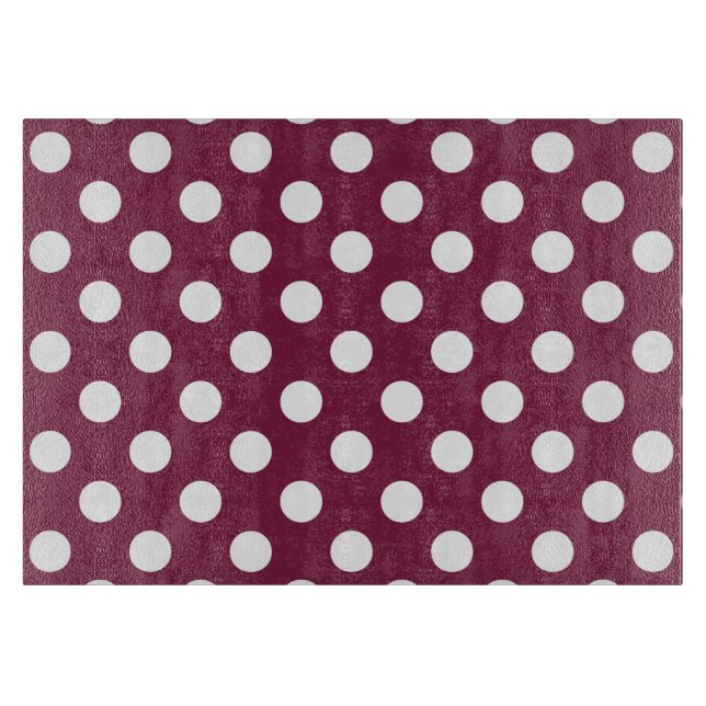 White polka dots på burgundy (Framsidan)
