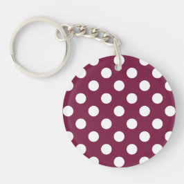 White polka dots på burgundy