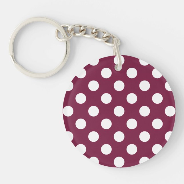 White polka dots på burgundy (Framsidan)