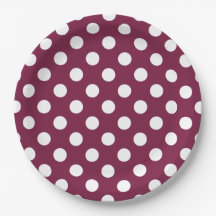 White polka dots på burgundy
