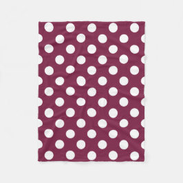 White polka dots på burgundy fleecefilt