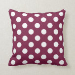 White polka dots på burgundy kudde<br><div class="desc">White polka dots på burgundy</div>