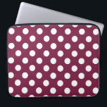 White polka dots på burgundy laptop sleeve<br><div class="desc">White polka dots på burgundy</div>