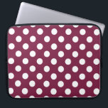 White polka dots på burgundy laptop sleeve<br><div class="desc">White polka dots på burgundy</div>
