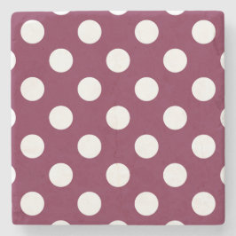 White polka dots på burgundy stenunderlägg