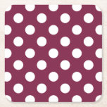 White polka dots på burgundy underlägg papper kvadrat<br><div class="desc">White polka dots på burgundy</div>