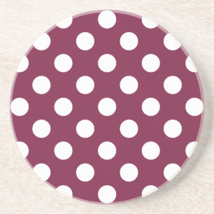 White polka dots på burgundy underlägg sandsten