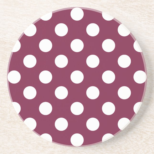 White polka dots på burgundy underlägg sandsten (Framsidan)