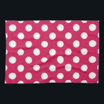 White polka dots på ceris kökshandduk<br><div class="desc">White polka dots på ceris</div>