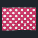 White polka dots på ceris kökshandduk<br><div class="desc">White polka dots på ceris</div>