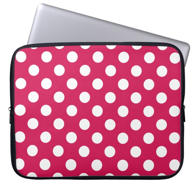 White polka dots på ceris laptop fodral (Framsidan)