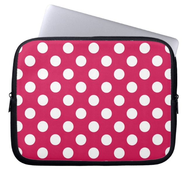White polka dots på ceris laptop sleeve (Framsidan)
