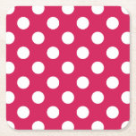 White polka dots på ceris underlägg papper kvadrat<br><div class="desc">White polka dots på ceris</div>