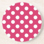 White polka dots på ceris underlägg sandsten<br><div class="desc">White polka dots på ceris</div>