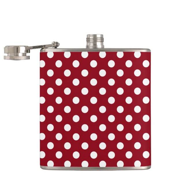 White Polka dots på Crimson Red Fickplunta (Öppnad)