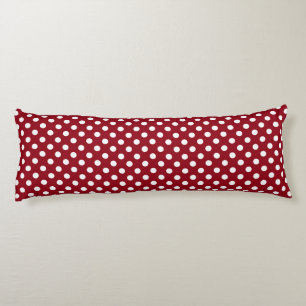 White Polka dots på Crimson Red Kroppskudde