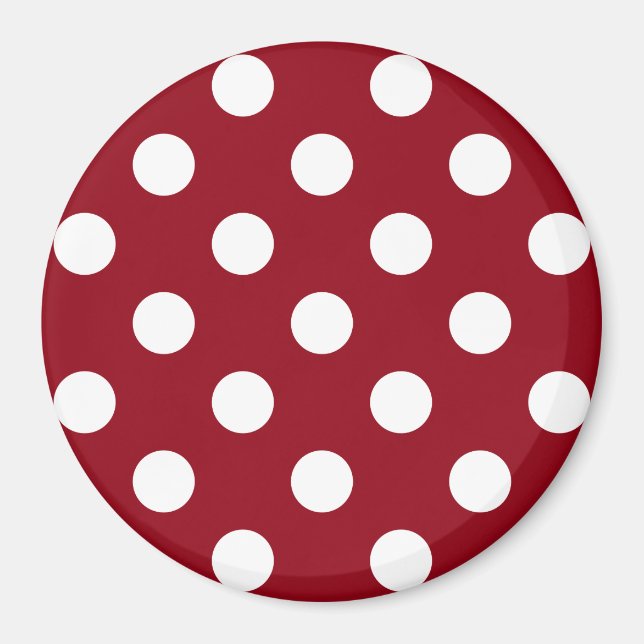 White Polka dots på Crimson Red Magnet (Framsidan)