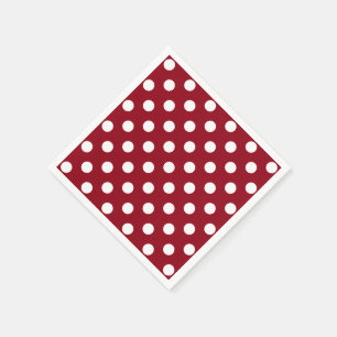 White Polka dots på Crimson Red Pappersservett