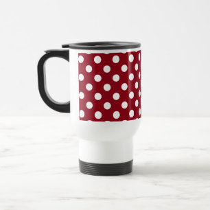 White Polka dots på Crimson Red Resemugg