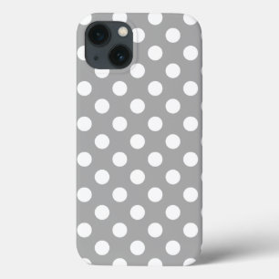 White polka dots på grått Fodral-Mate iphone case