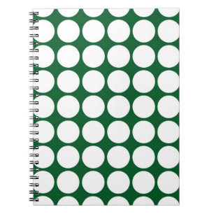 White Polka dots på Grönt Anteckningsbok
