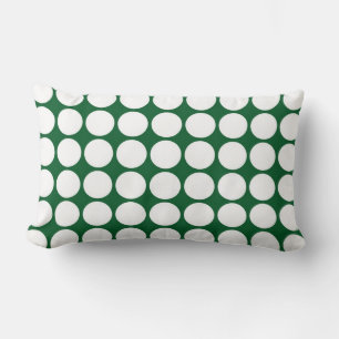 White Polka dots på Grönt Lumbarkudde