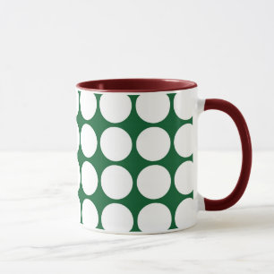 White Polka dots på Grönt Mugg
