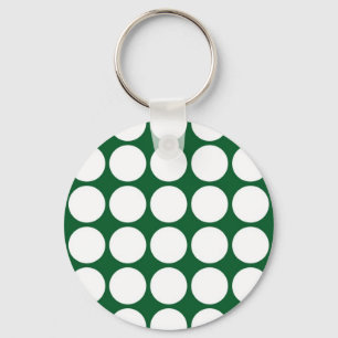 White Polka dots på Grönt Nyckelring
