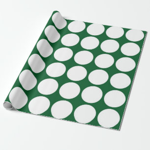 White Polka dots på Grönt Presentpapper