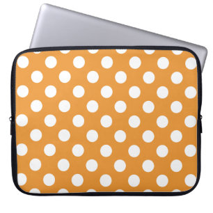 White polka dots på gula laptop fodral
