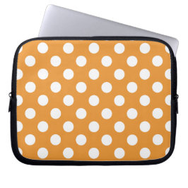 White polka dots på gula laptop sleeve