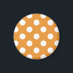 White polka dots på gula magnet<br><div class="desc">White polka dots på gula</div>