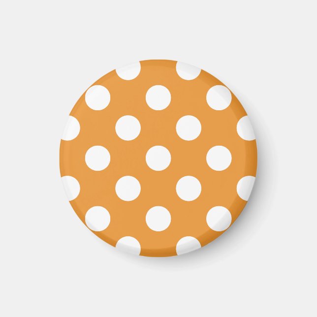 White polka dots på gula magnet (Framsidan)