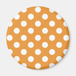 White polka dots på gula magnet