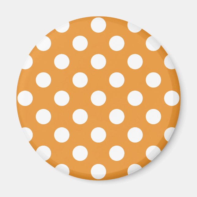White polka dots på gula magnet (Framsidan)