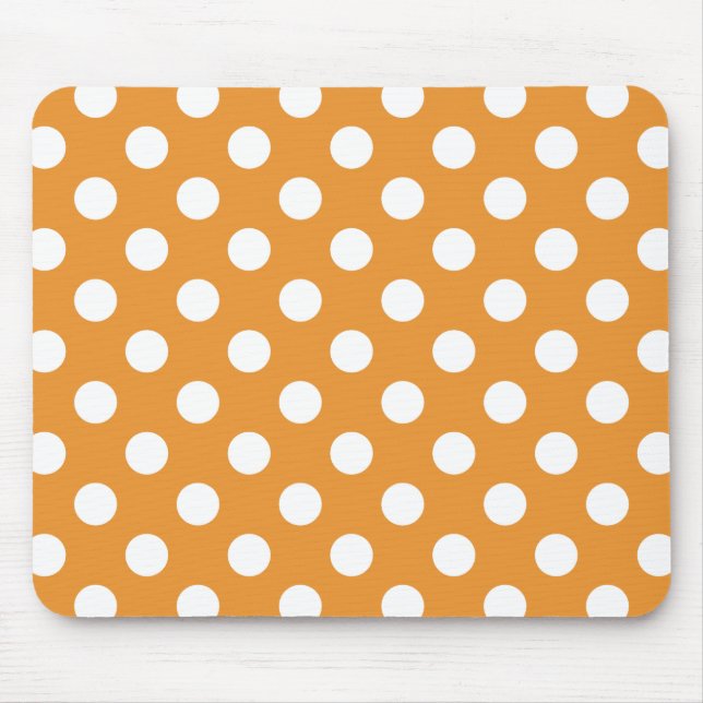 White polka dots på gula musmatta (Framsidan)